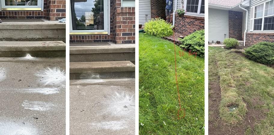 Buried Downspout Installation in Ely, IA